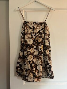 Floral Linen Dress with Built in Shorts